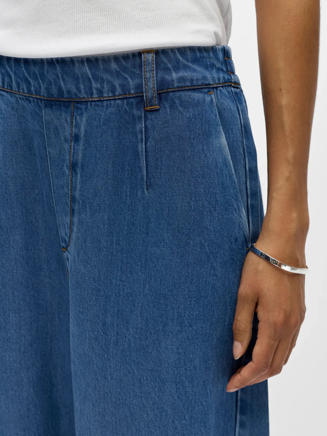 OBJFRAME MW ANKEL BARREL PANT MEDIUM BLUE DENIM