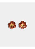 Flower Petite Earrings Pearl Brown