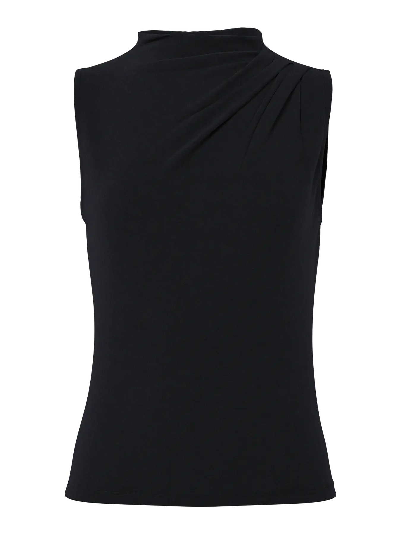 PCMADISON SL DRAPED TOP BLACK