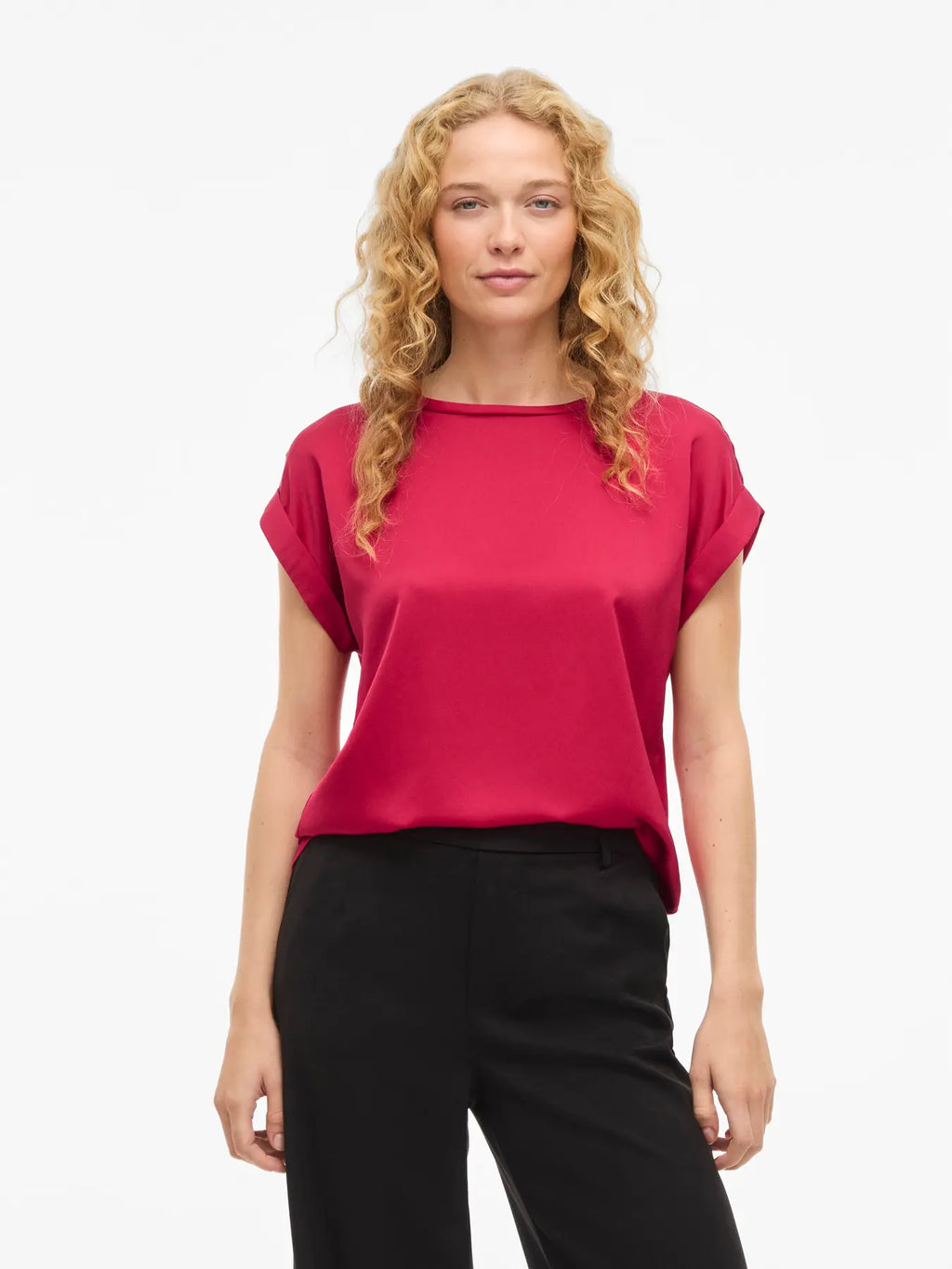 VIELLETTE S/S SATIN TOP JAZZY