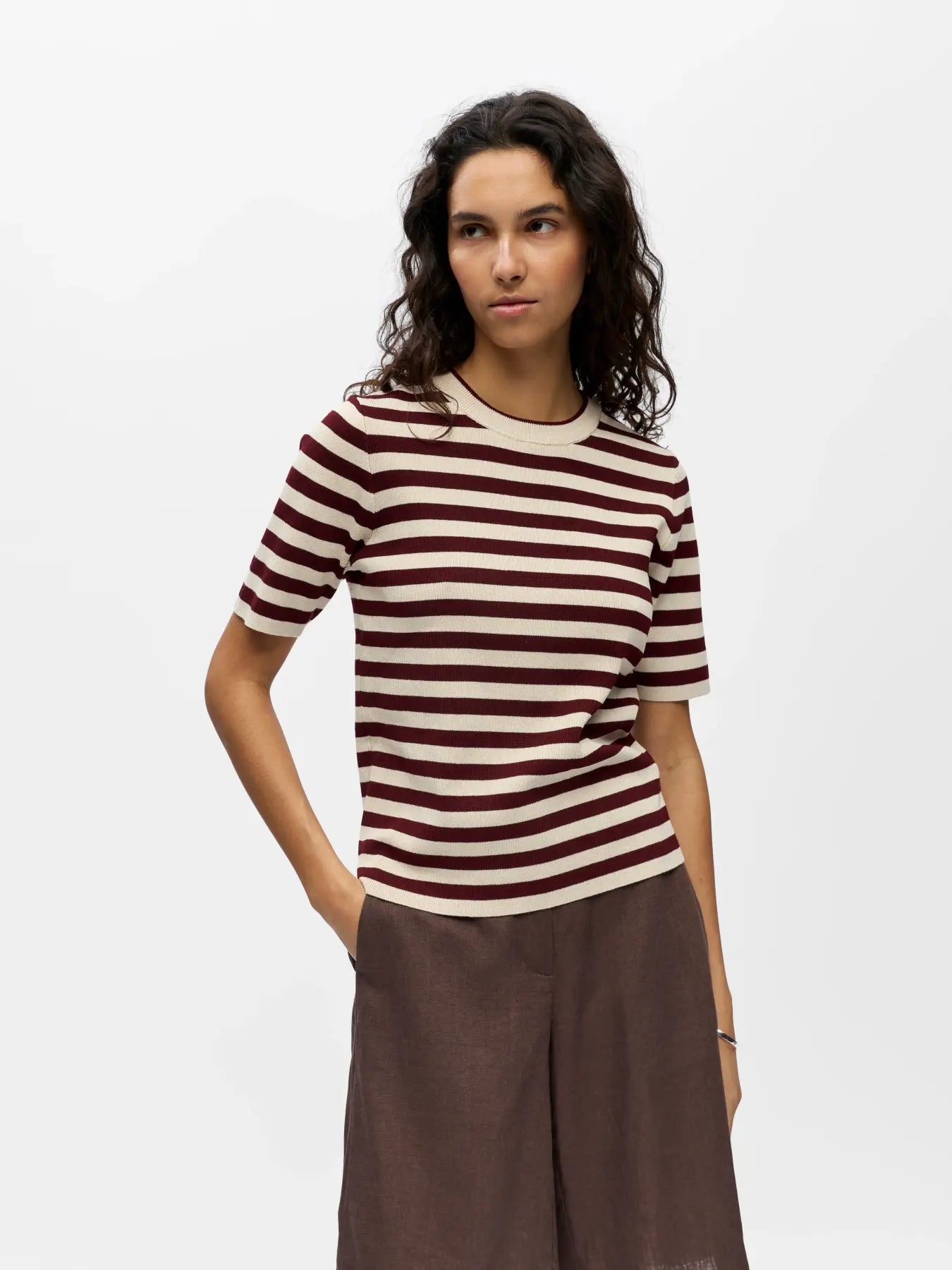 OBJESTER S/S NEW KNIT PULLOVER WINE