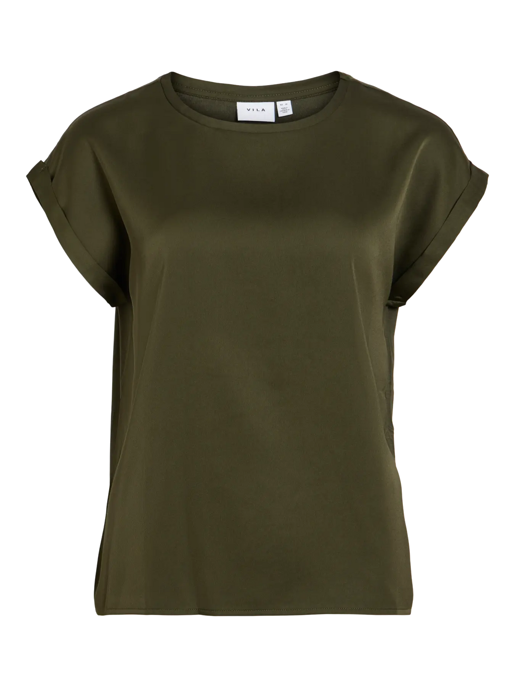 VIELLETTE S/S SATIN TOP- FOREST NIGHT