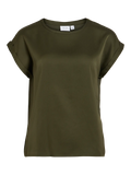 VIELLETTE S/S SATIN TOP- FOREST NIGHT