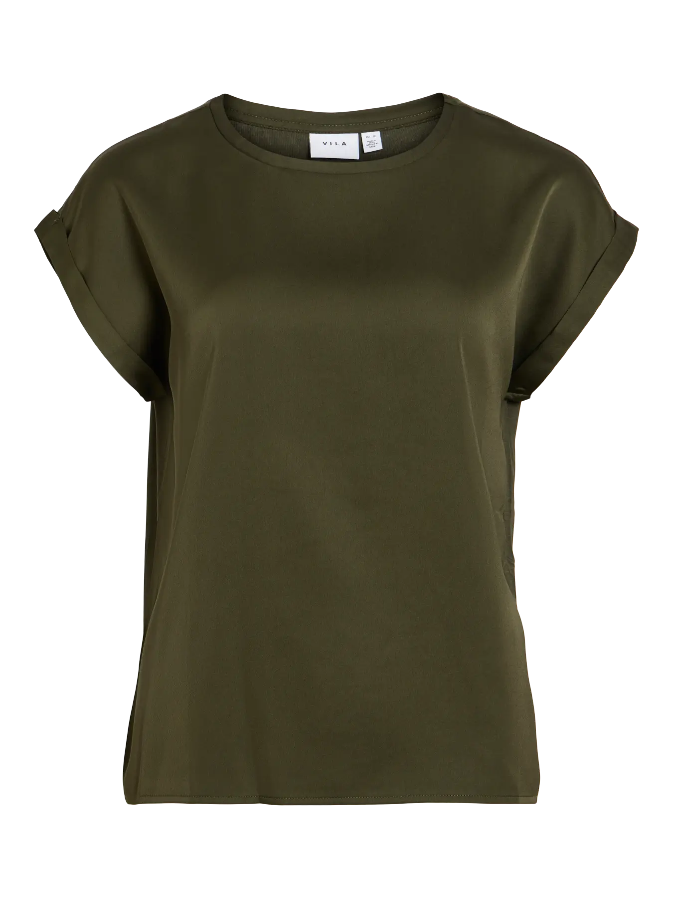 VIELLETTE S/S SATIN TOP- FOREST NIGHT