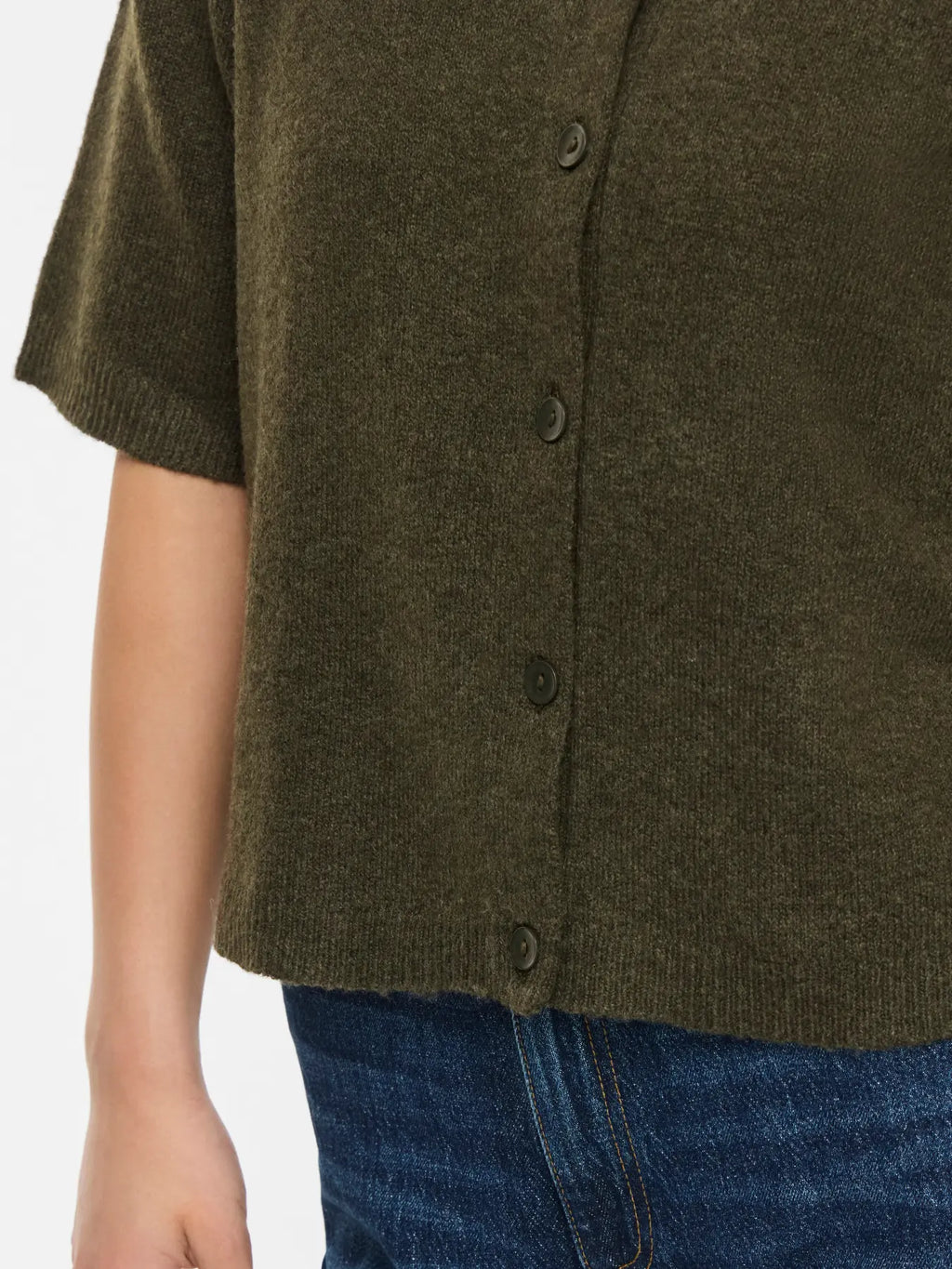 VILIGA 2/4 O-NECK KNIT CARDIGAN FOREST NIGHT