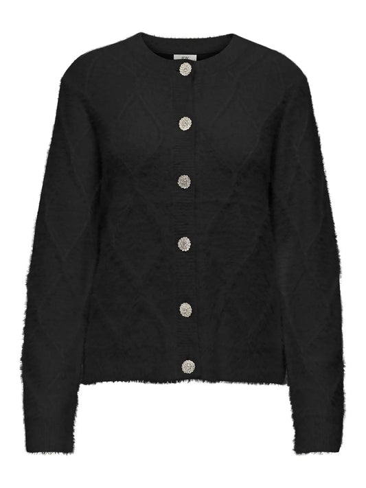 JDYJAYLA L/S O-NECK CARDIGAN BLACK