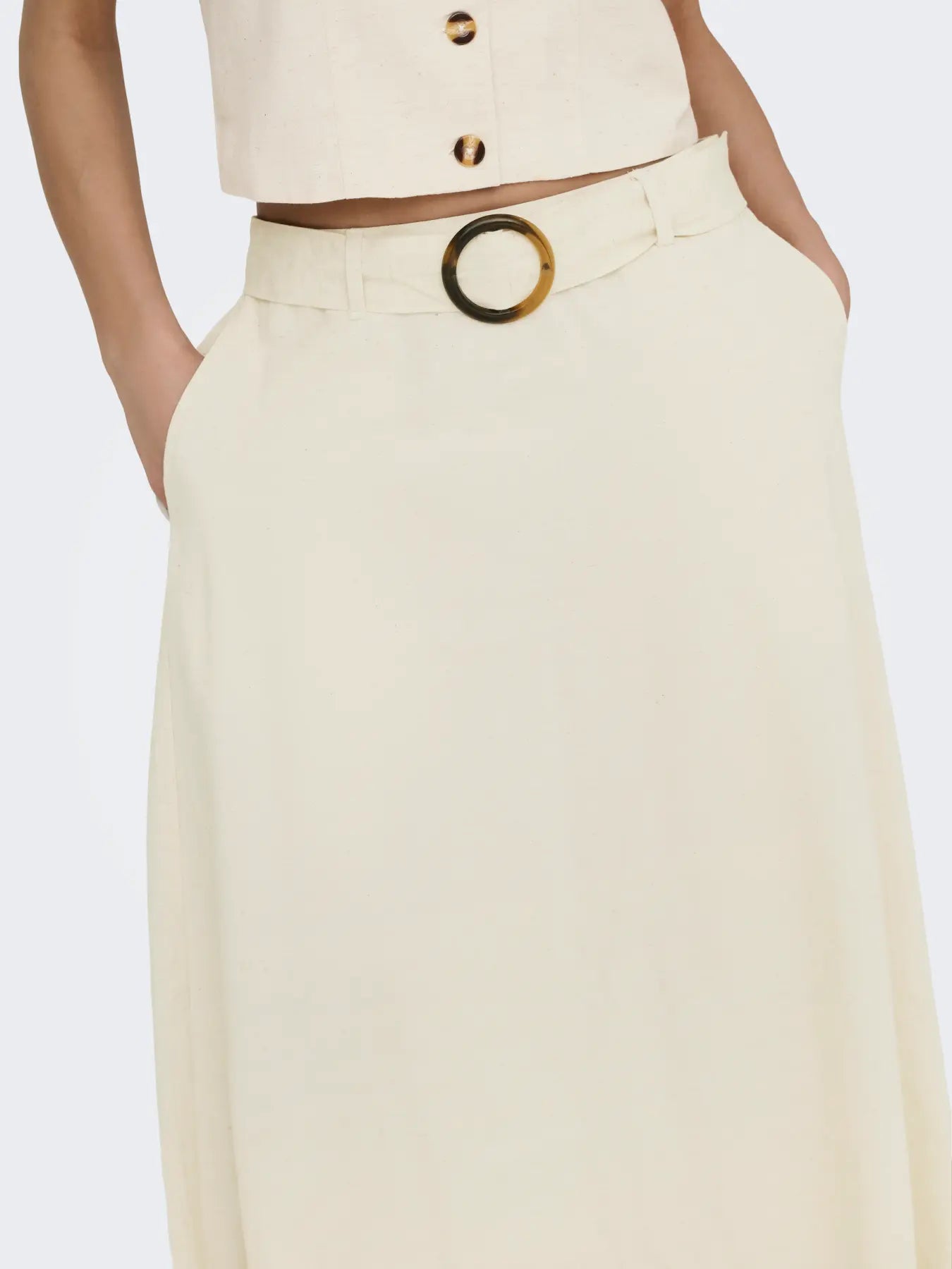JDYMILAN LINEN HW BELTED SKIRT