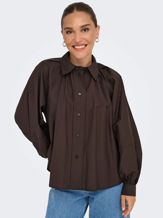 ONLRIVER LS SHIRT COFFEE BEAN