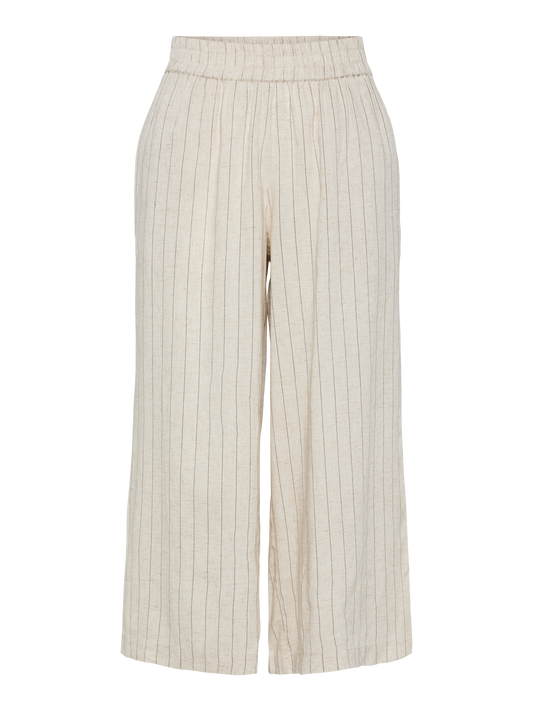 PCPIA HW WIDE CULOTTE BEIGE M. SVARTA RÄNDER