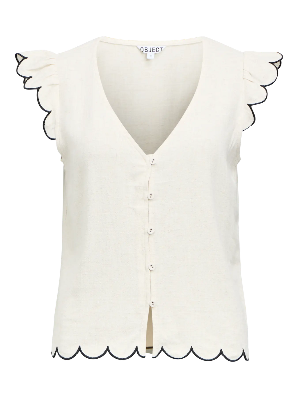 OBJSANNE S/L LO V-NECK TOP