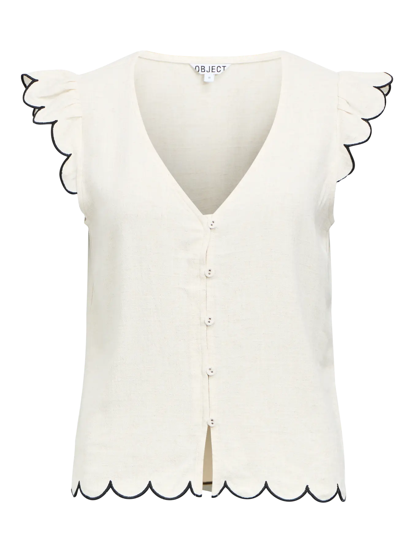 OBJSANNE S/L LO V-NECK TOP