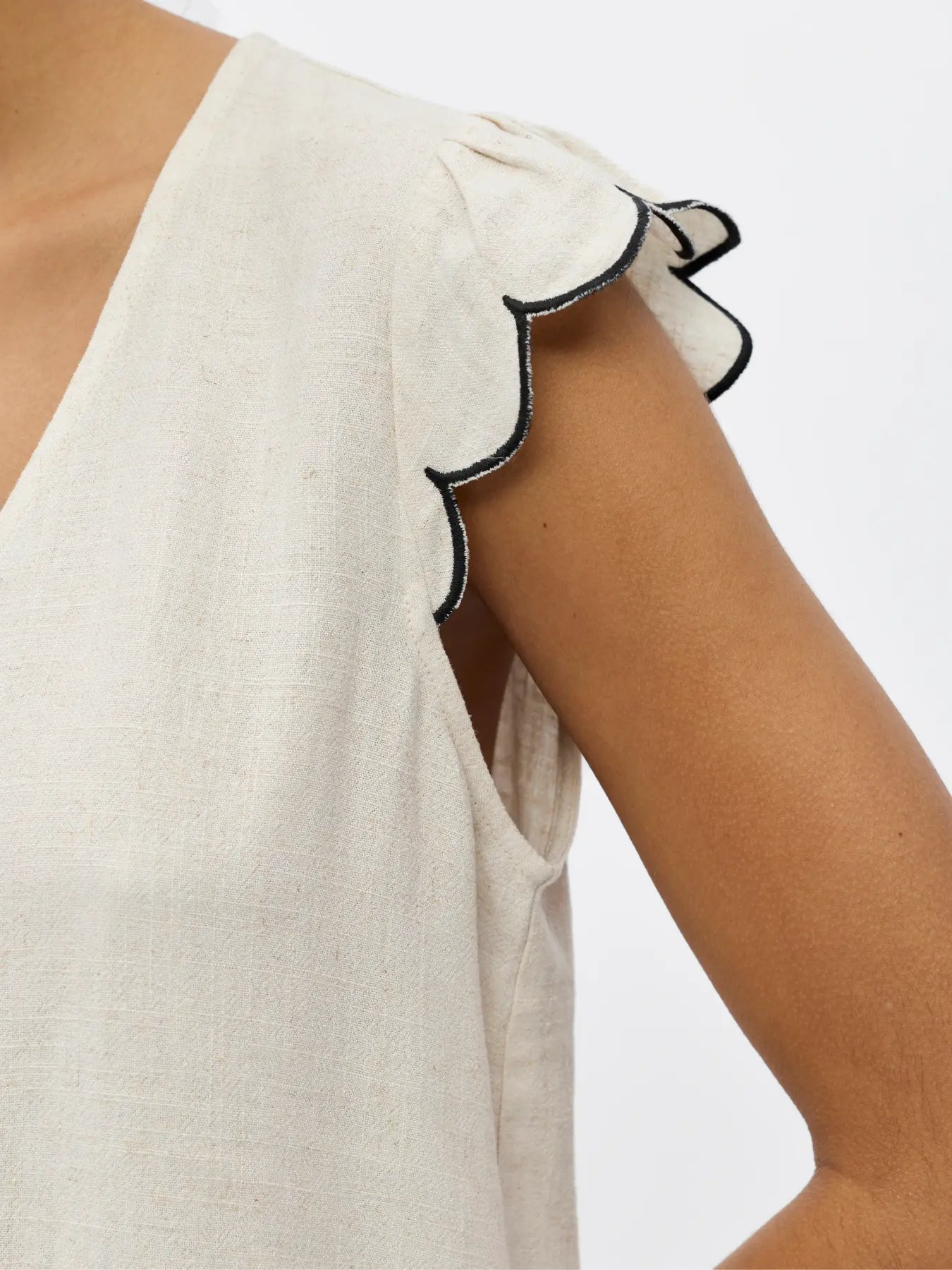 OBJSANNE S/L LO V-NECK TOP