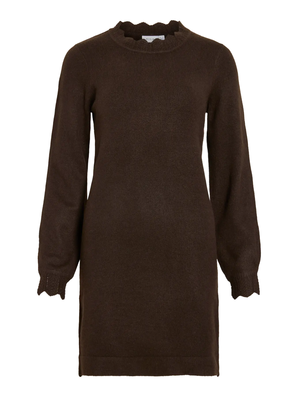 VINIKOLINA O-NECK L/S KNIT DRESS COFFEE BEAN