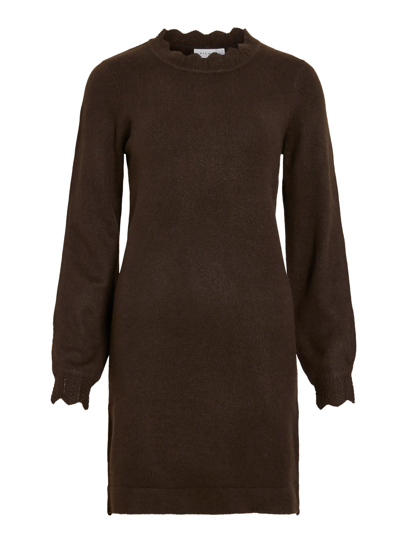VINIKOLINA O-NECK L/S KNIT DRESS COFFEE BEAN