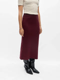 OBJREYNARD HW KNIT SKIRT WINDSOR WINE
