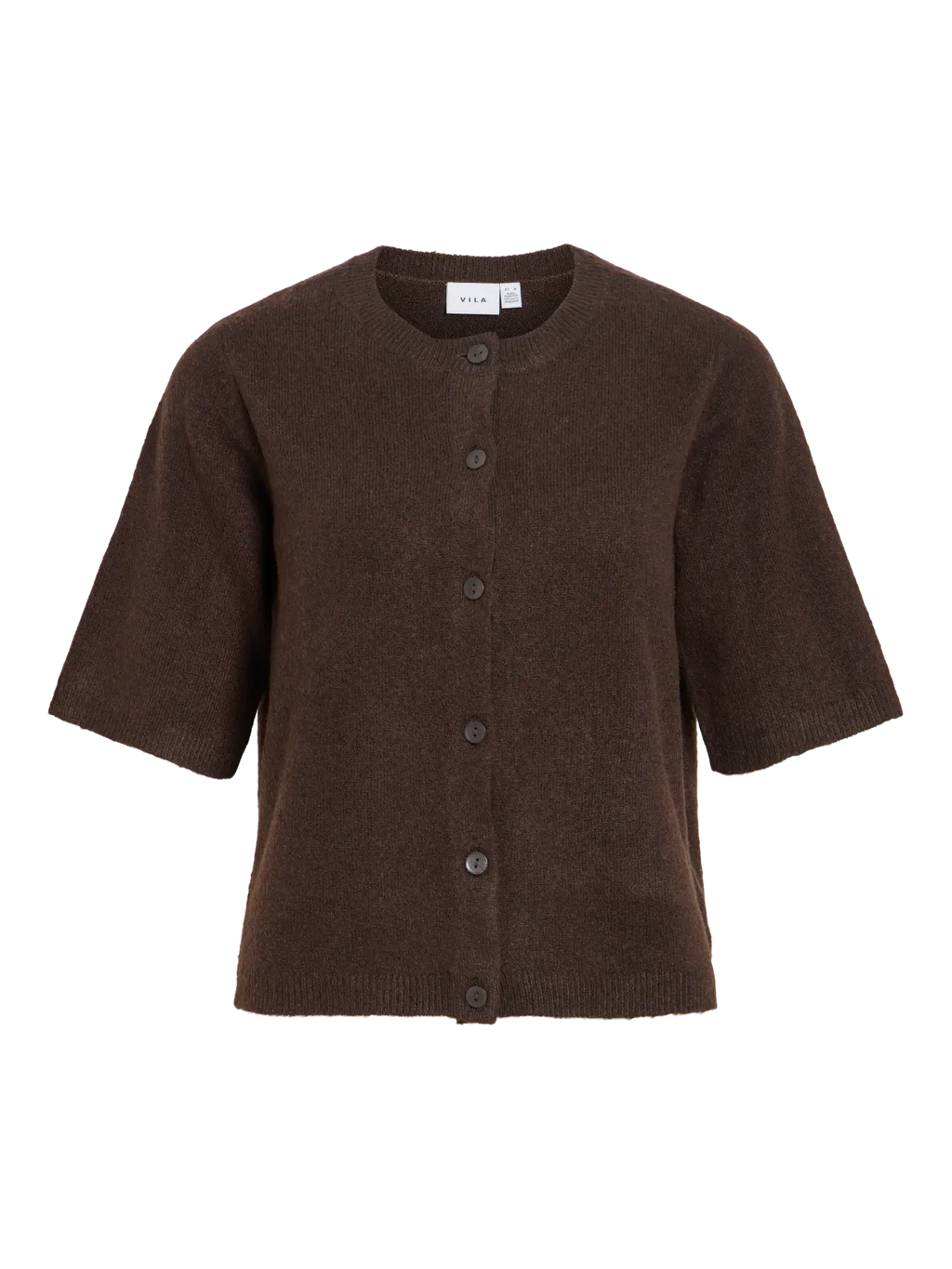 VILIGA 2/4 O-NECK KNIT CARDIGAN COFFEE BEAN
