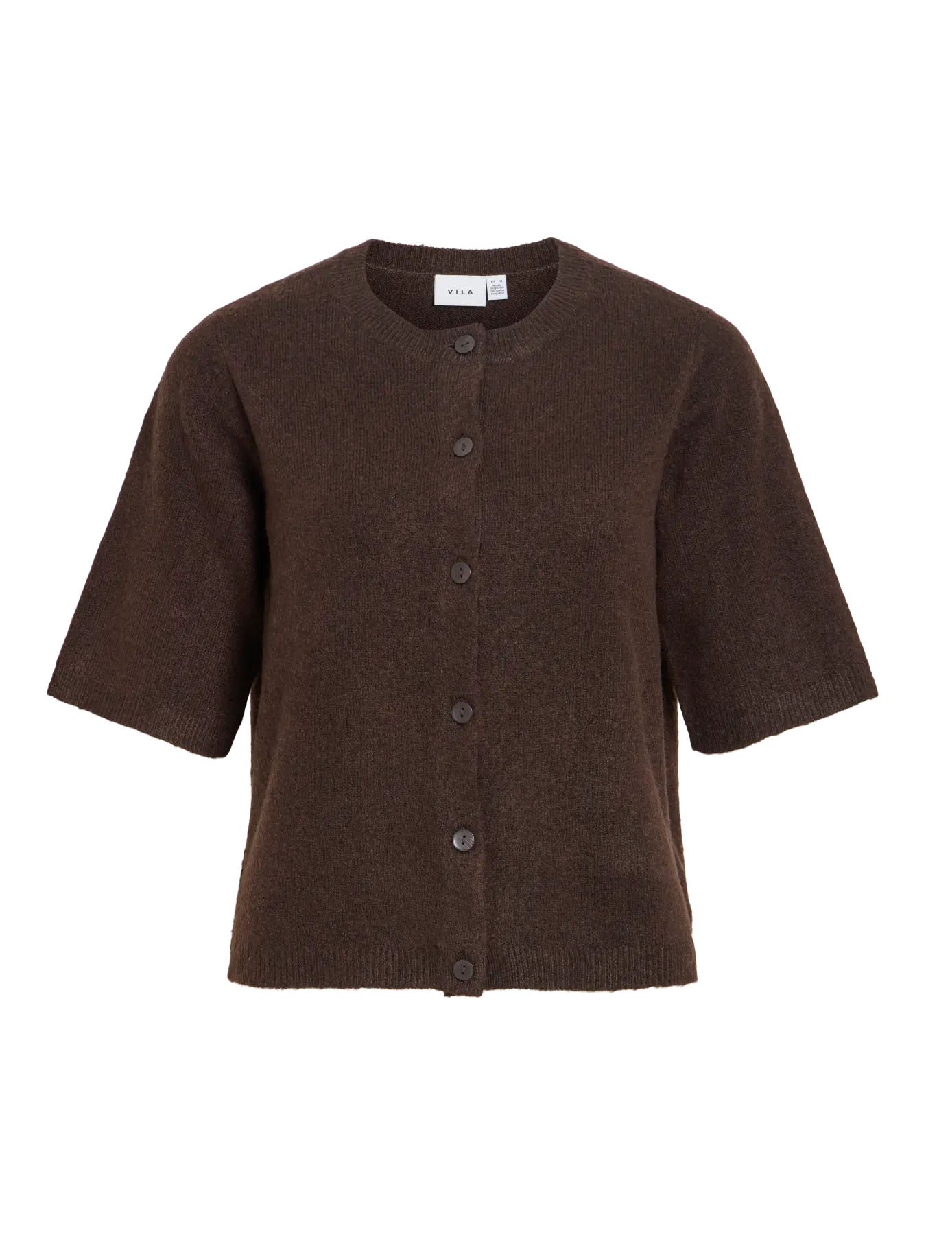 VILIGA 2/4 O-NECK KNIT CARDIGAN COFFEE BEAN
