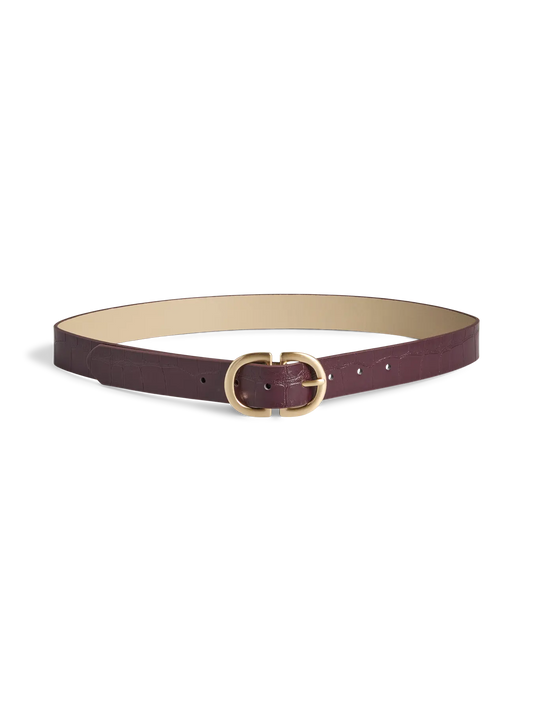 PCJUVA CROCO JEANS BELT WINETASTING