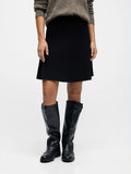 OBJREYNARD HW SHORT KNIT SKIRT BLACK