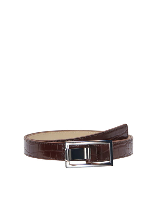 ONLASTA CROCO PU JEANS BELT BROWN