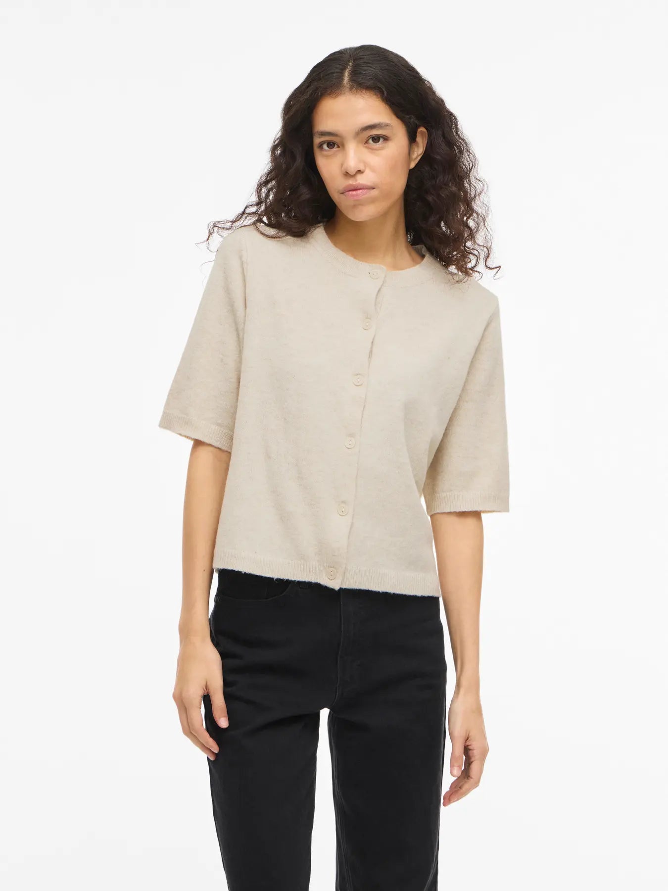 VILIGA 2/4 O-NECK KNIT CARDIGAN BIRCH