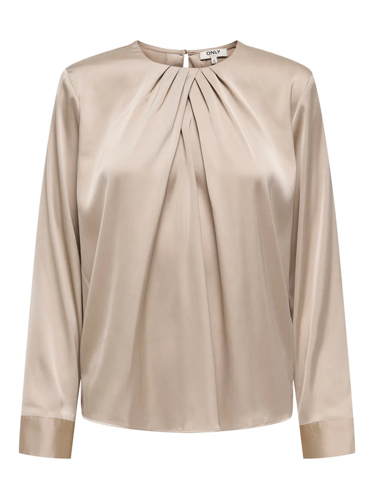 ONLCAMILLE LS SATIN DEATIL TOP