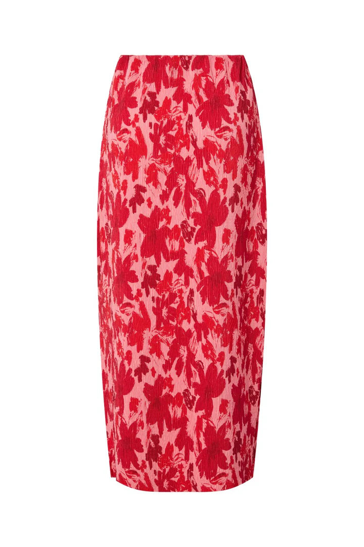 PCFLORA HW ANKLE SKIRT RED