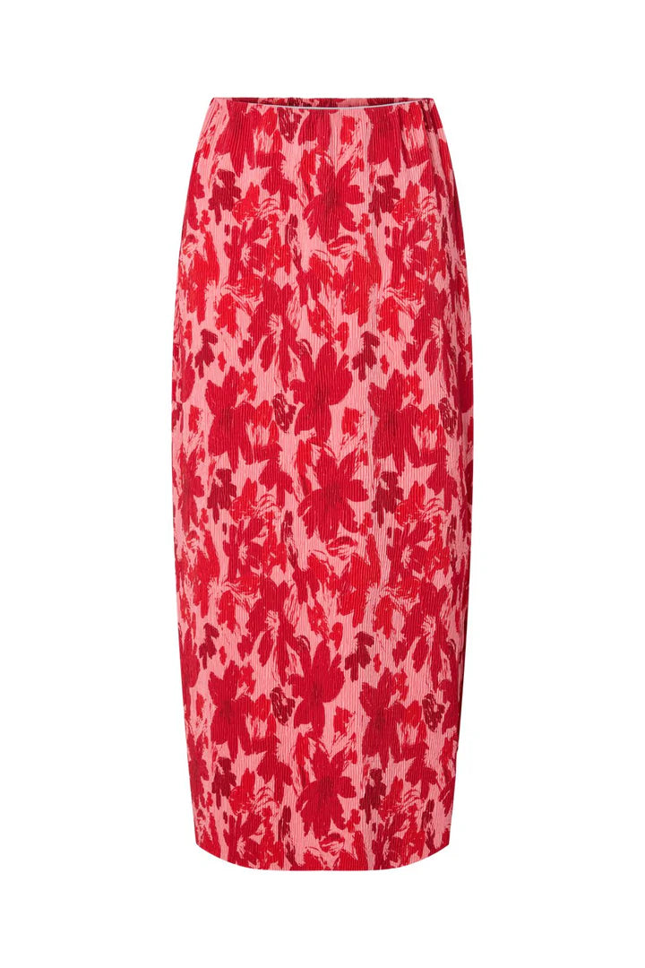 PCFLORA HW ANKLE SKIRT RED