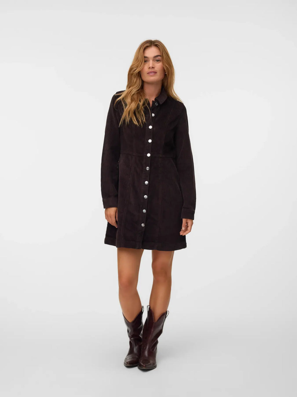 VMDAISY LS SHORT CORD DRESS CHOCOLATE TORTE