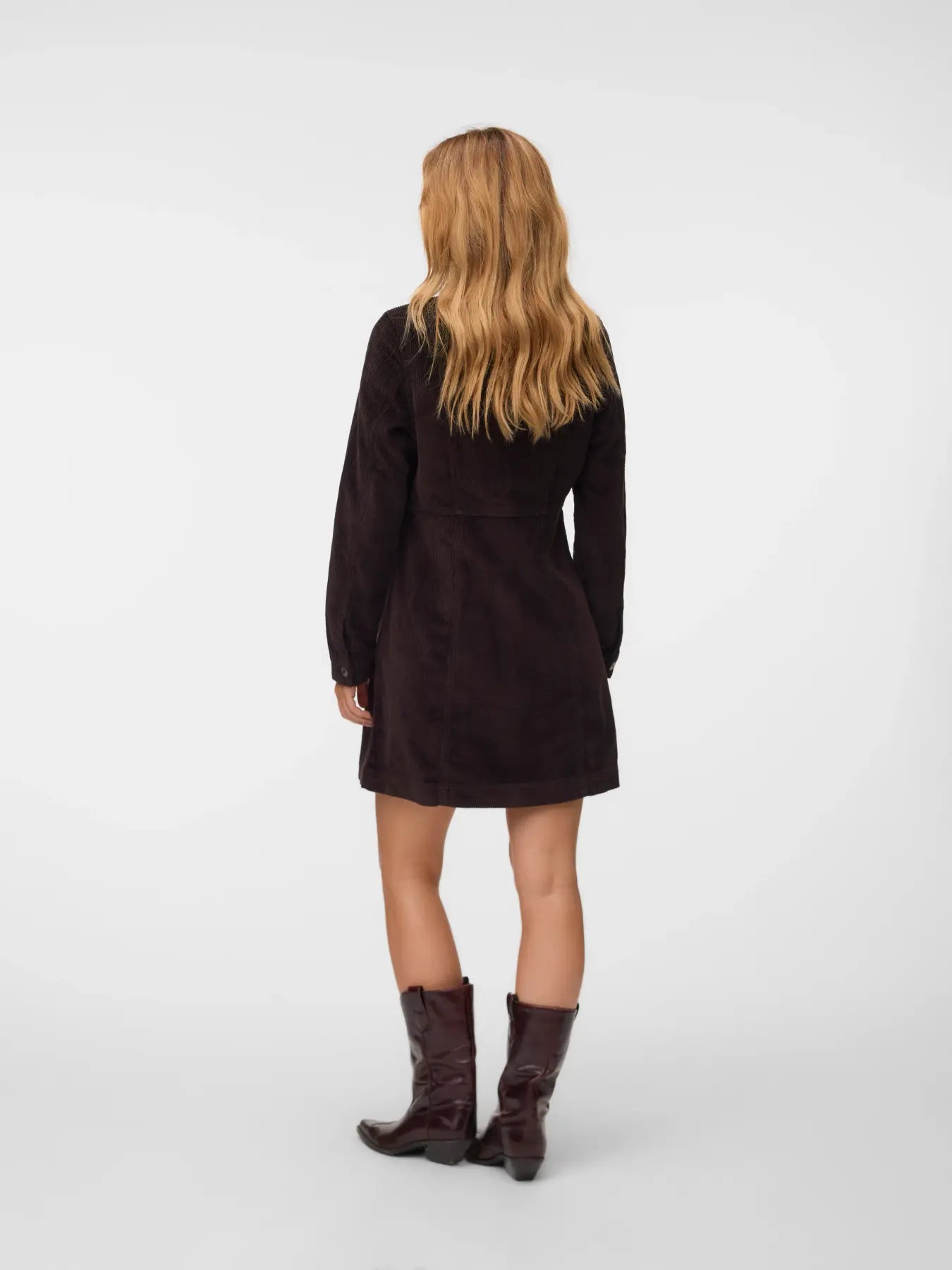 VMDAISY LS SHORT CORD DRESS CHOCOLATE TORTE
