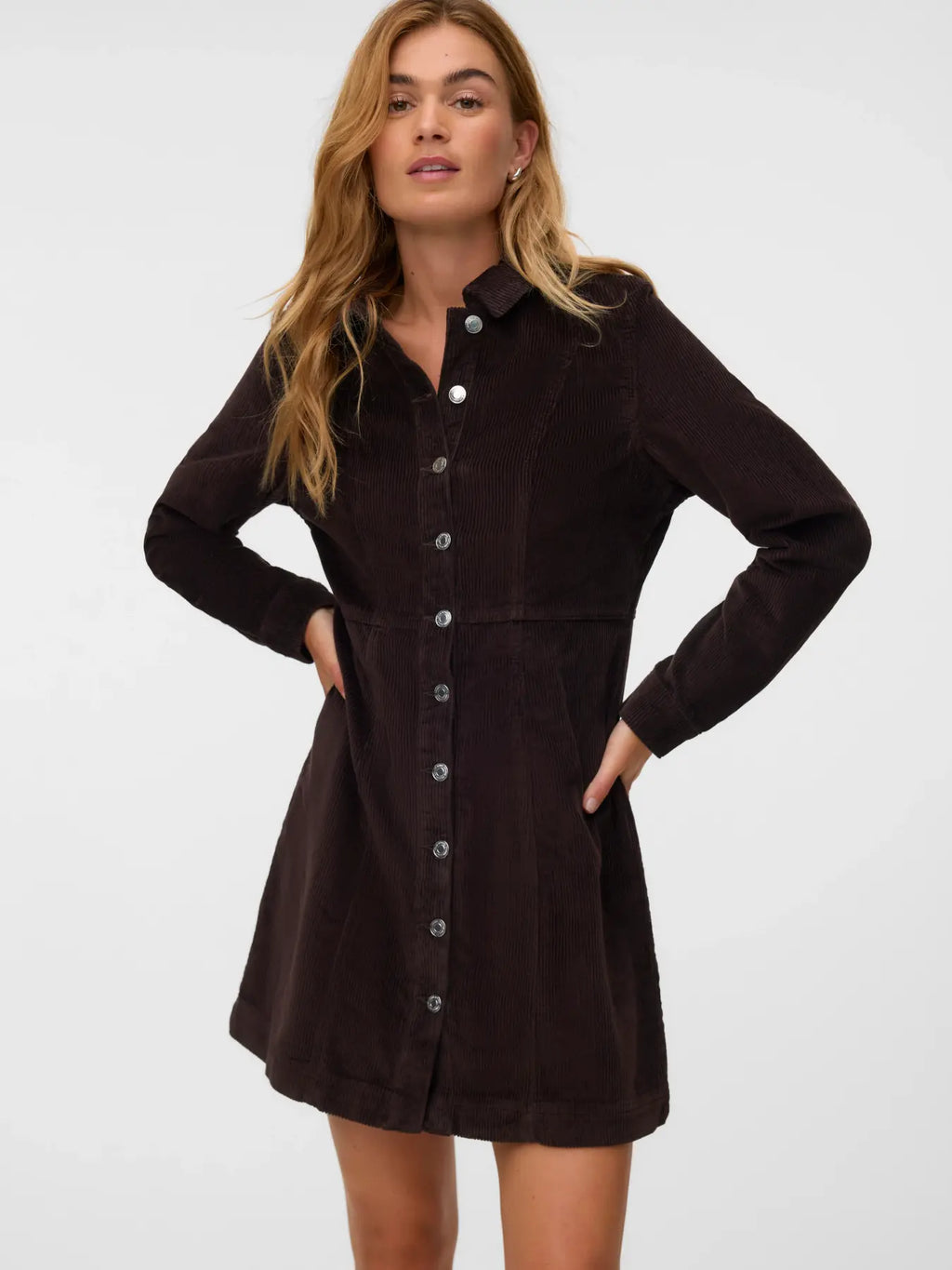 VMDAISY LS SHORT CORD DRESS CHOCOLATE TORTE