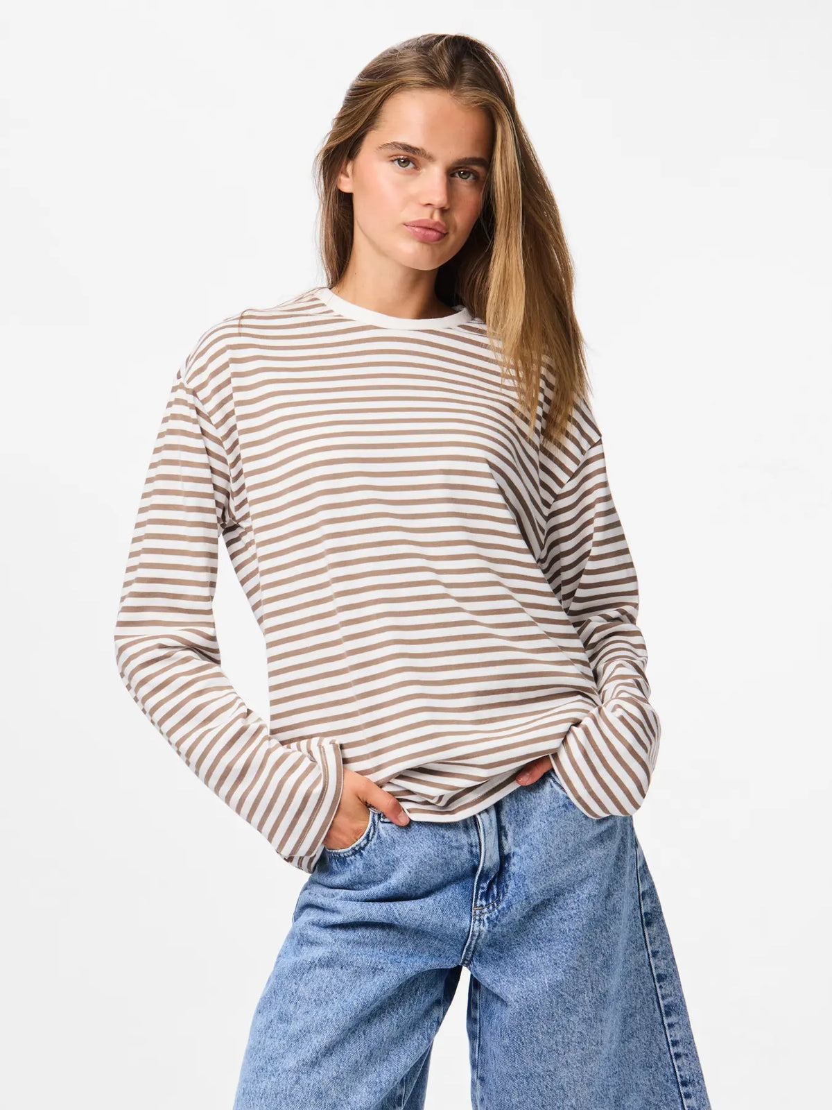 PCSADIE LS TOP CLOUD DANCER FOSSIL