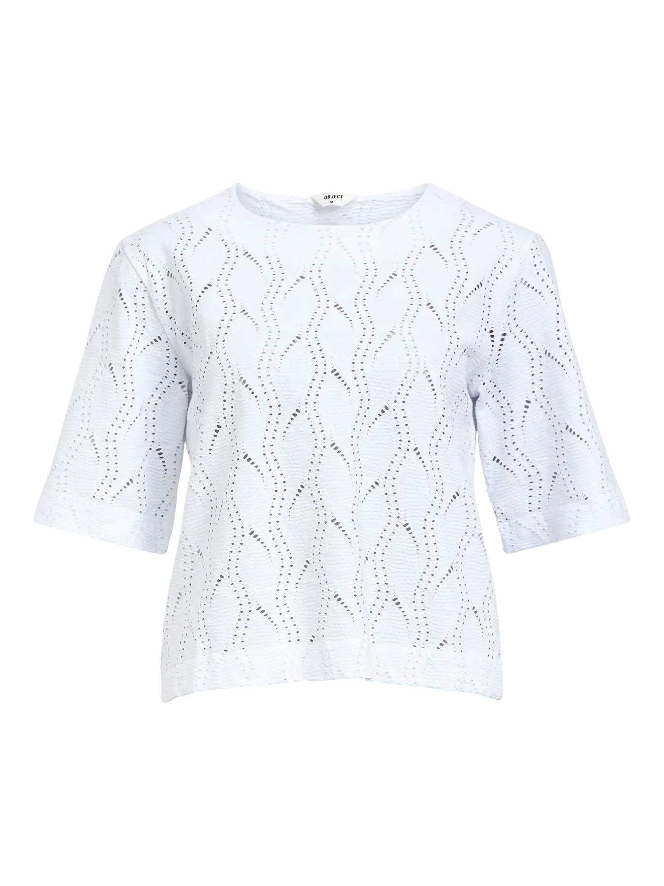 OBJAVA 2/4 LO O-NECK TOP WHITE
