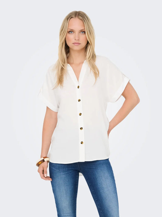 ONLYASMIN SHIRT S/S SNOW WHITE