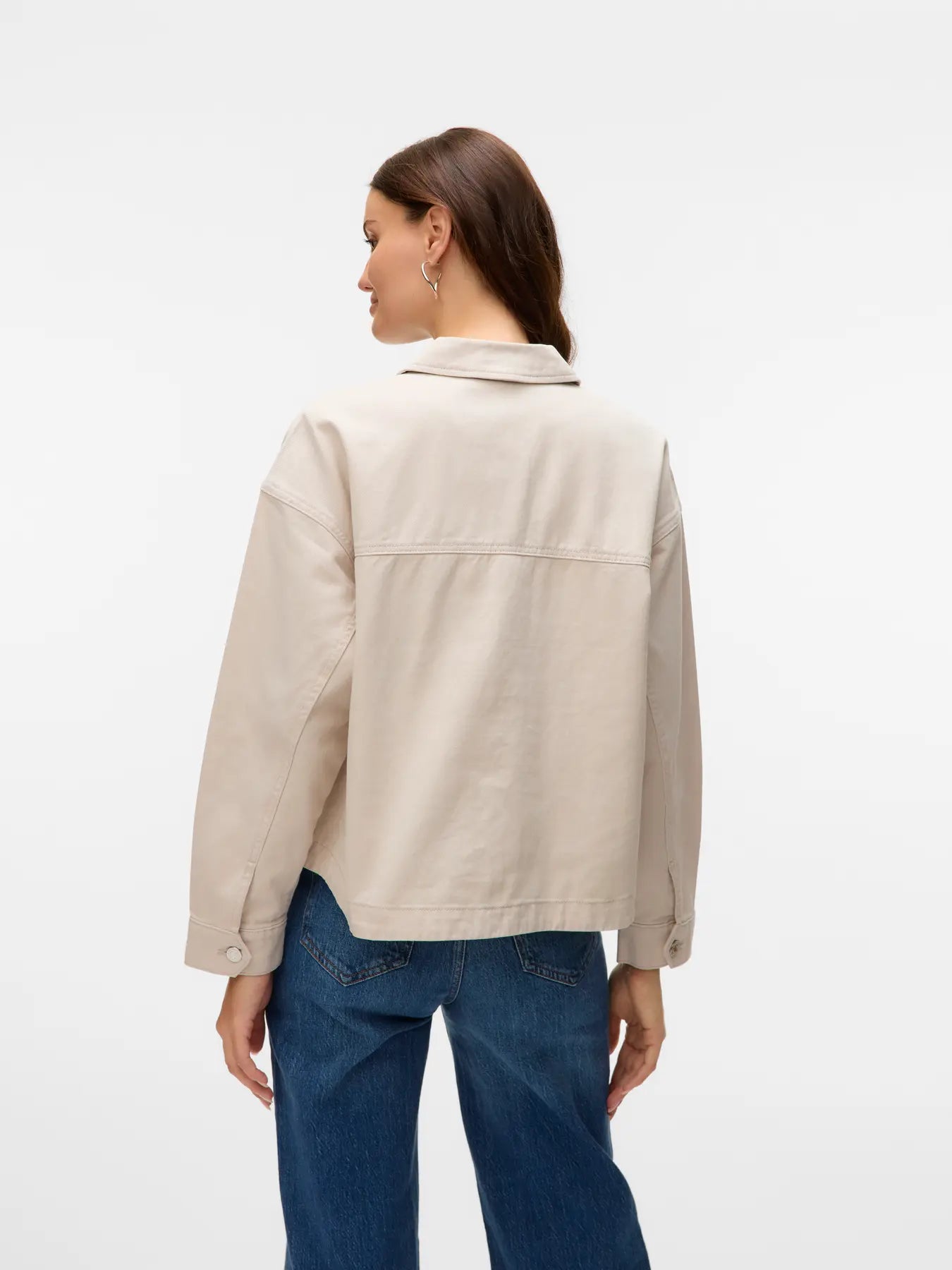 VMJAMIE LS DENIM SHACKET BIRCH