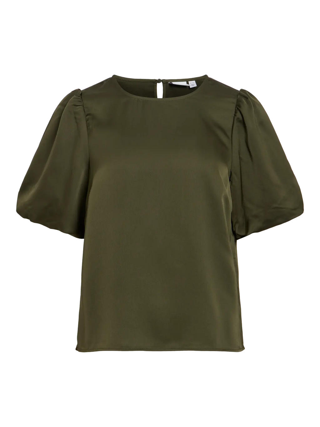 VIELLETTE 2/4 SATIN PUFF TOP FOREST NIGHT