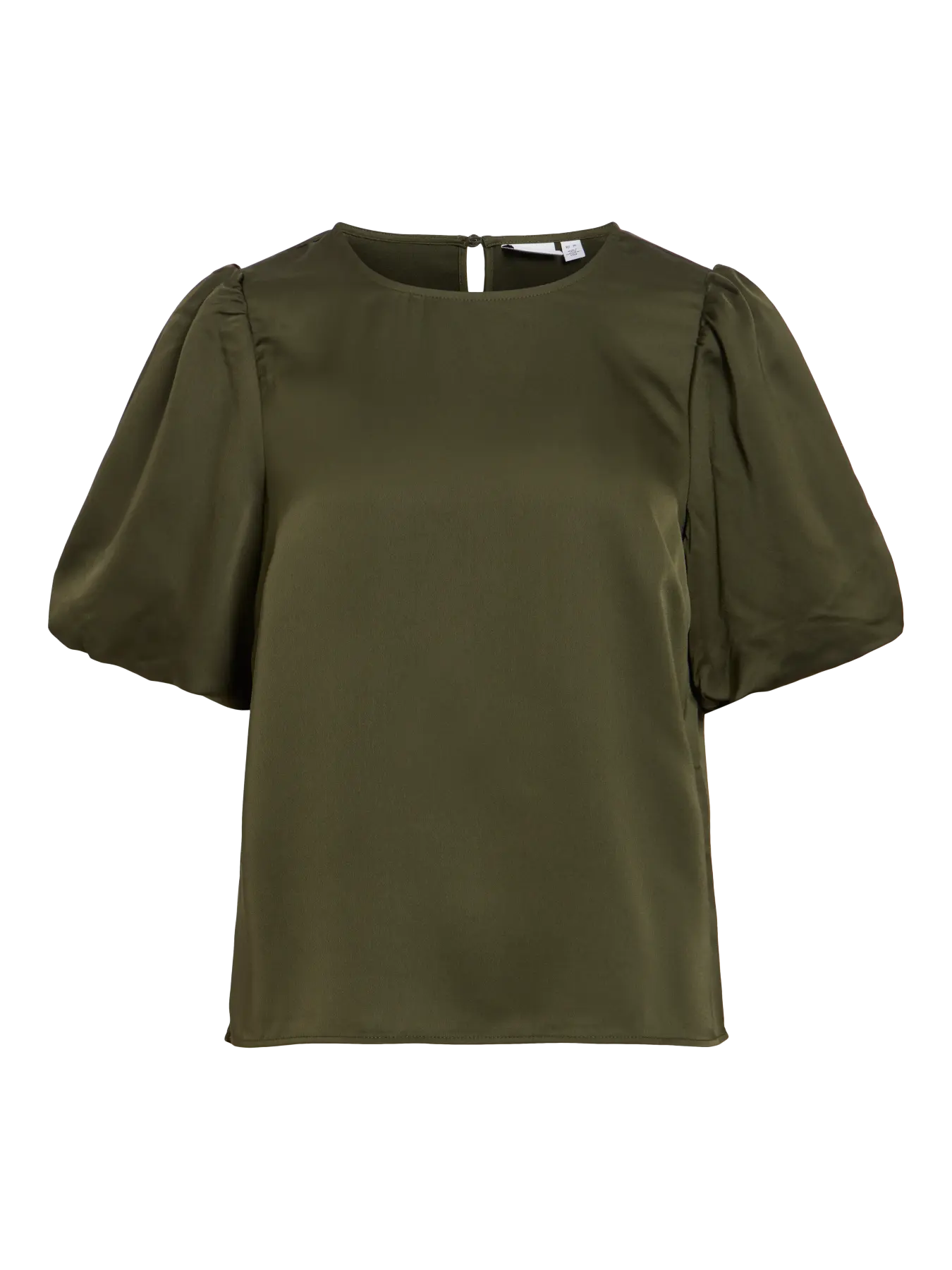 VIELLETTE 2/4 SATIN PUFF TOP FOREST NIGHT