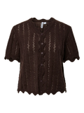 PCADA SS V-NECK KNIT CARDIGAN GANACHE