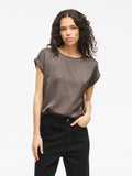 VIELLETTE S/S SATIN TOP FALCON