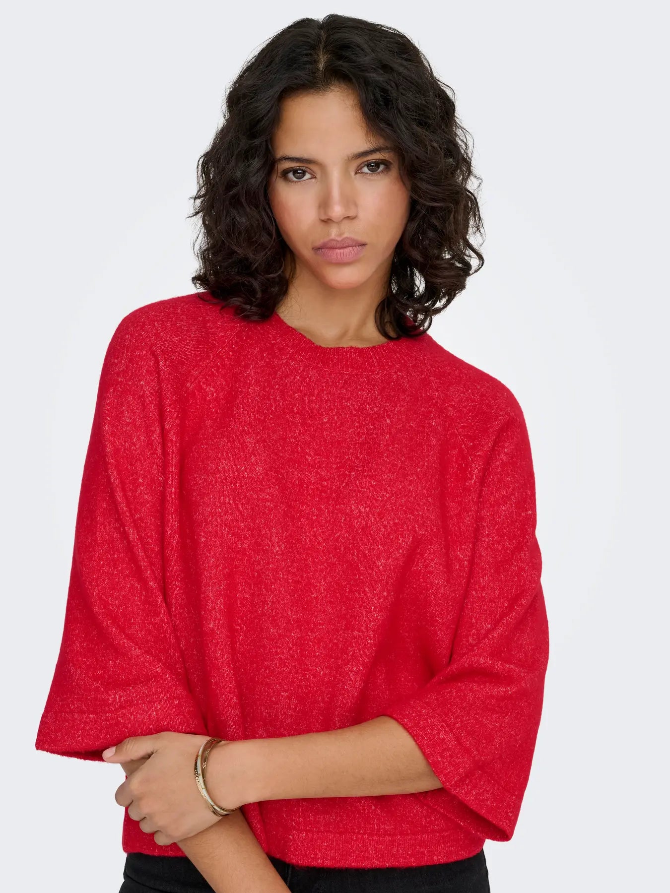 ONLSIMONI 3/4 PULLOVER TRUE RED