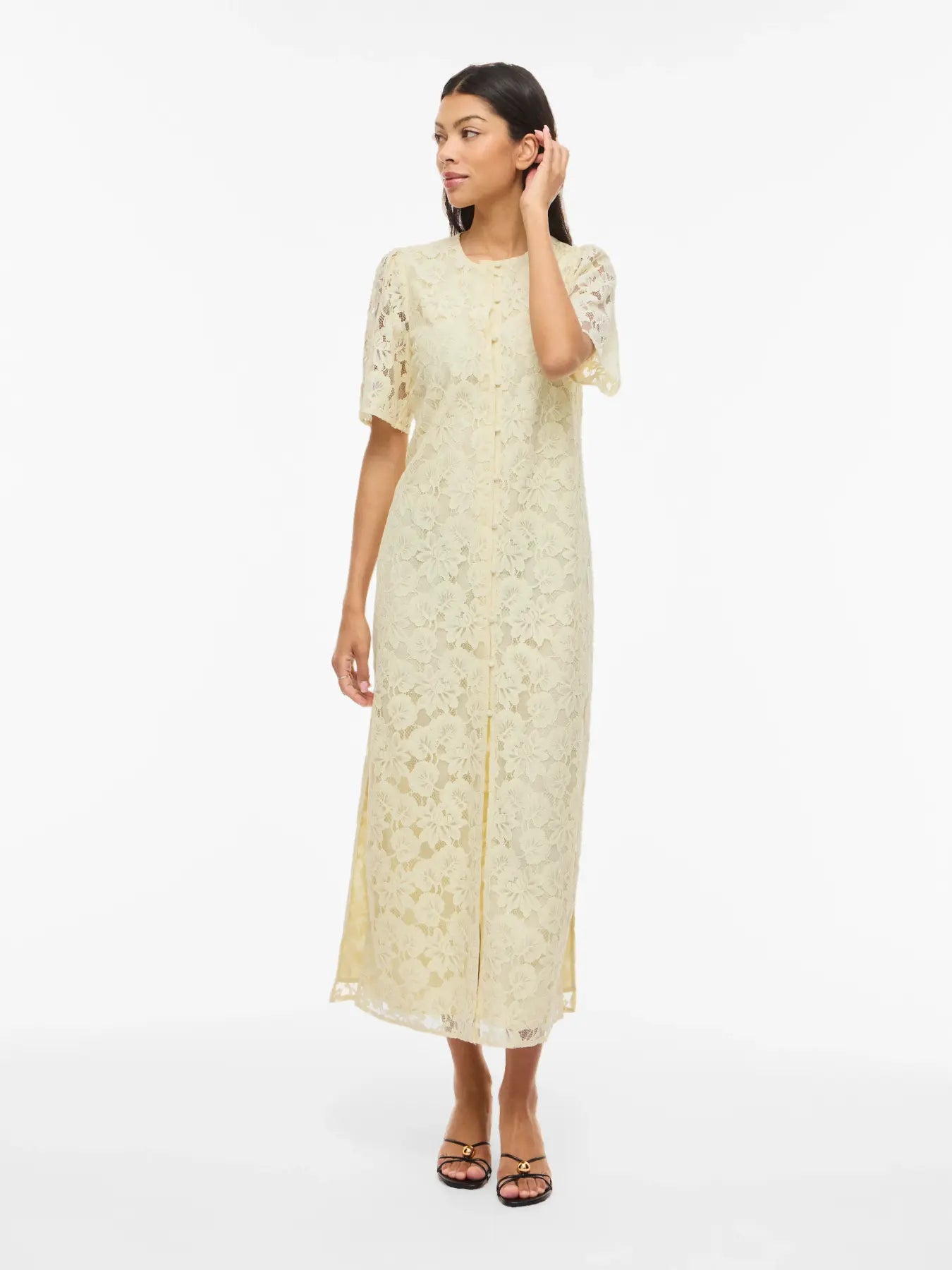 VIMALA 2/4 SLEEVE LACE DRESS