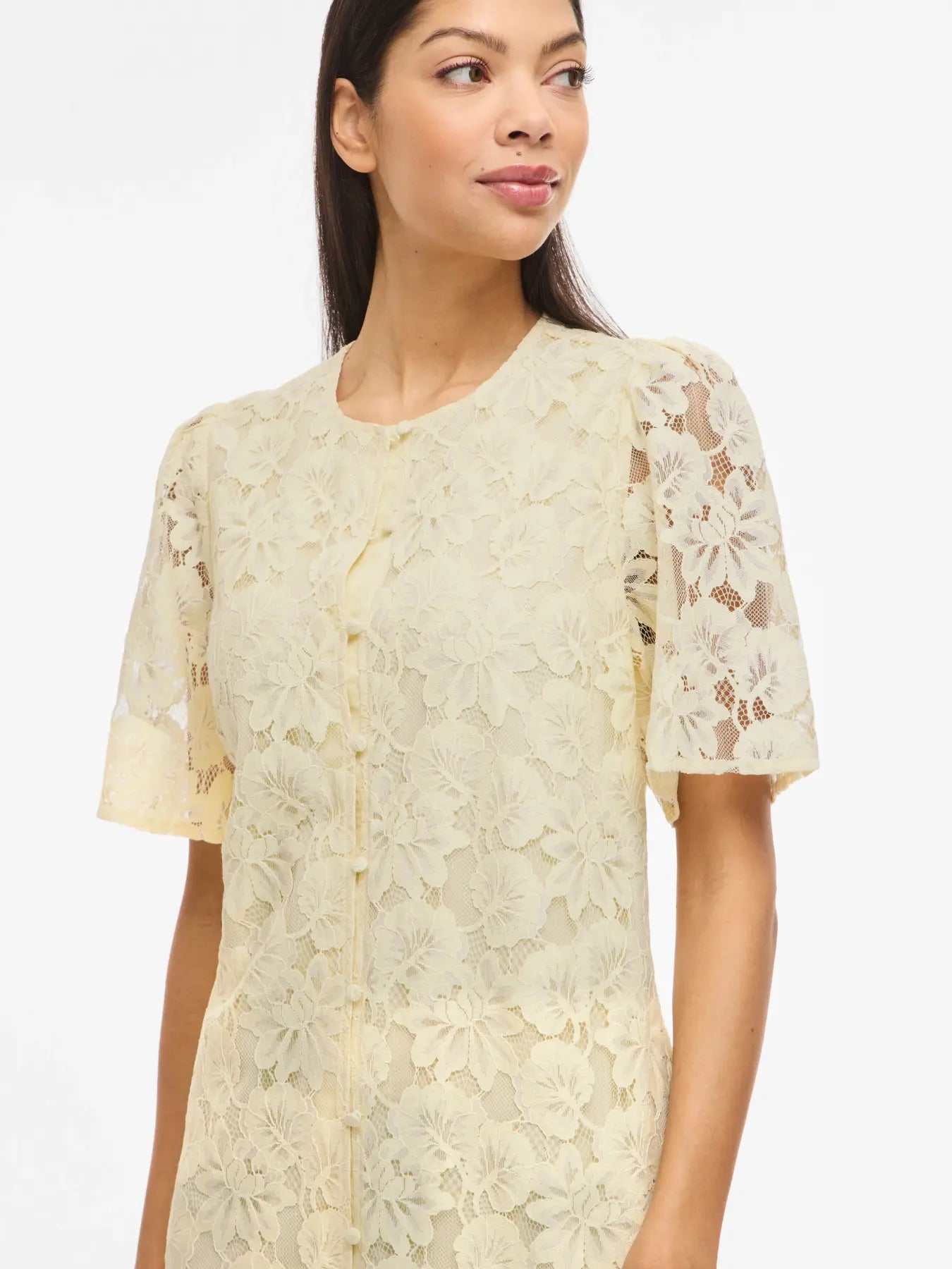 VIMALA 2/4 SLEEVE LACE DRESS