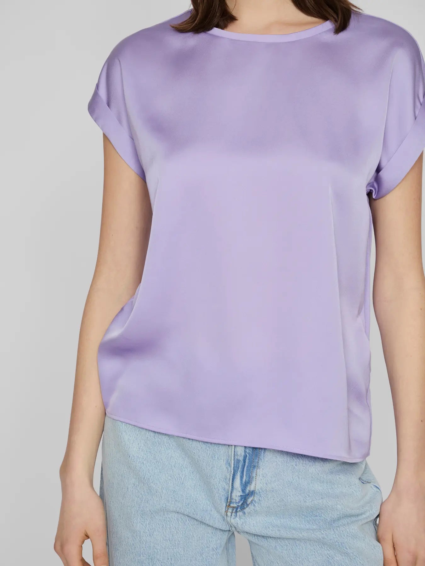 VIELLETTE S/S SATIN TOP VIOLET