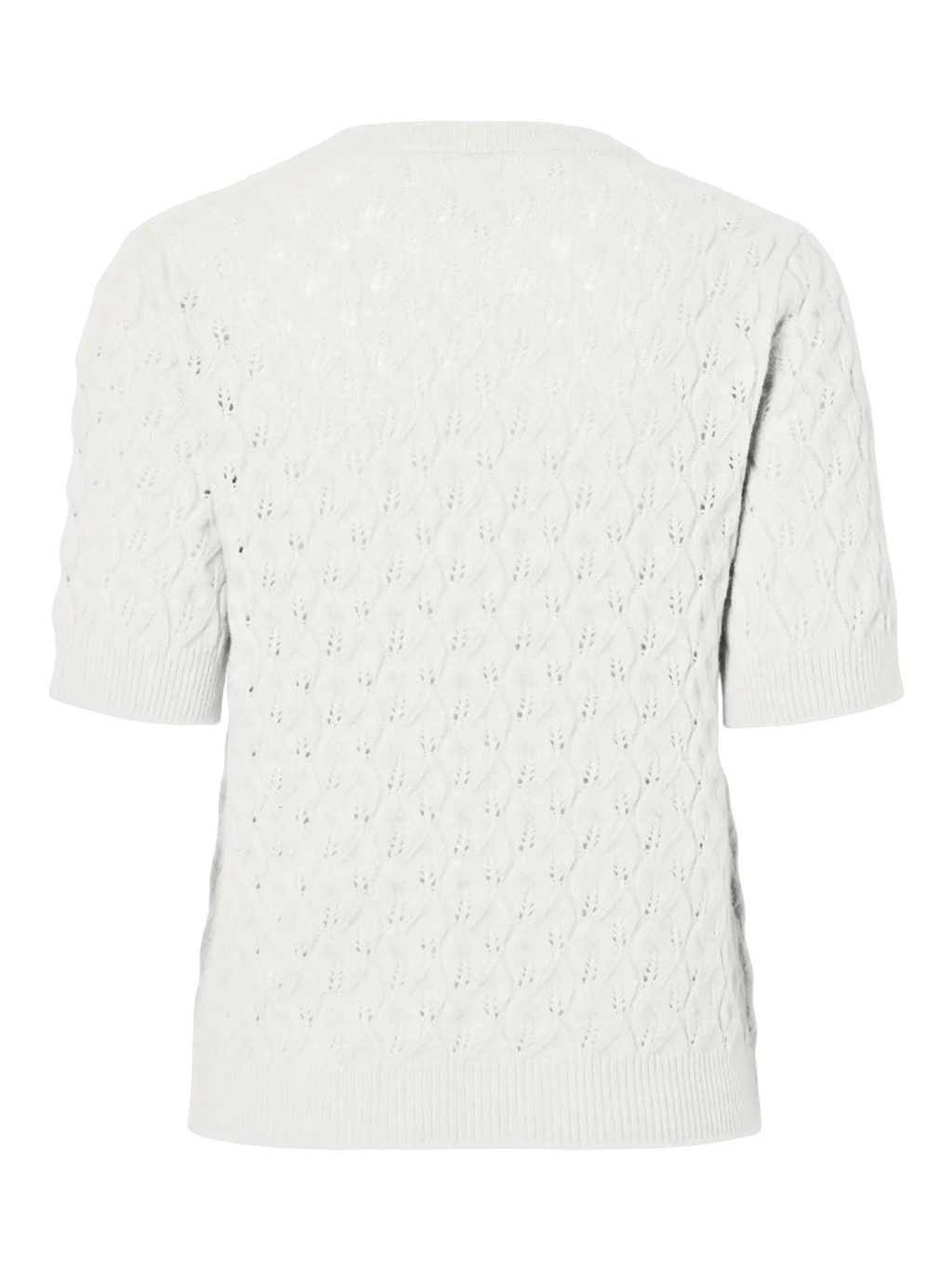 PCLELOU SS O-NECK KNIT - VIT