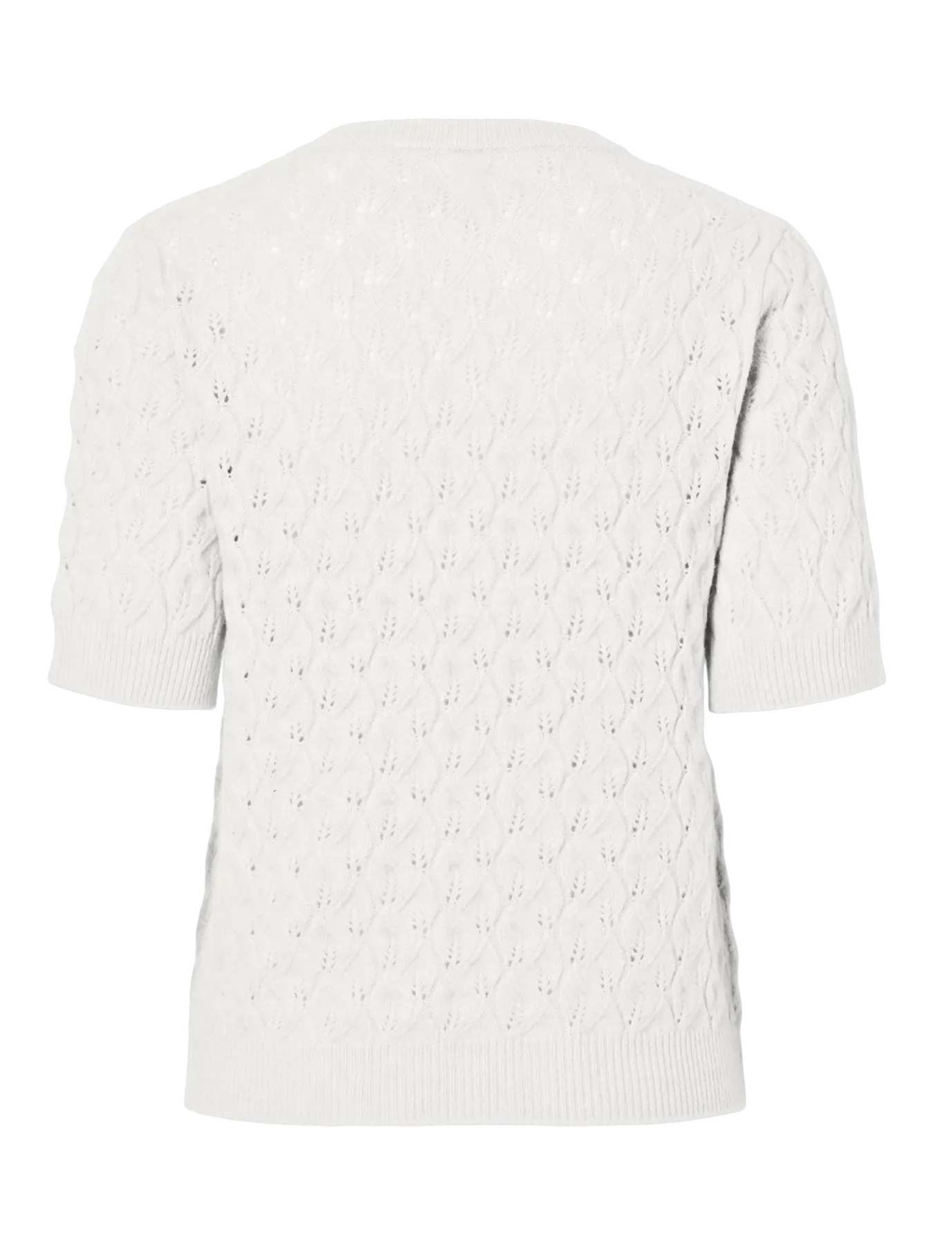 PCLELOU SS O-NECK KNIT - VIT