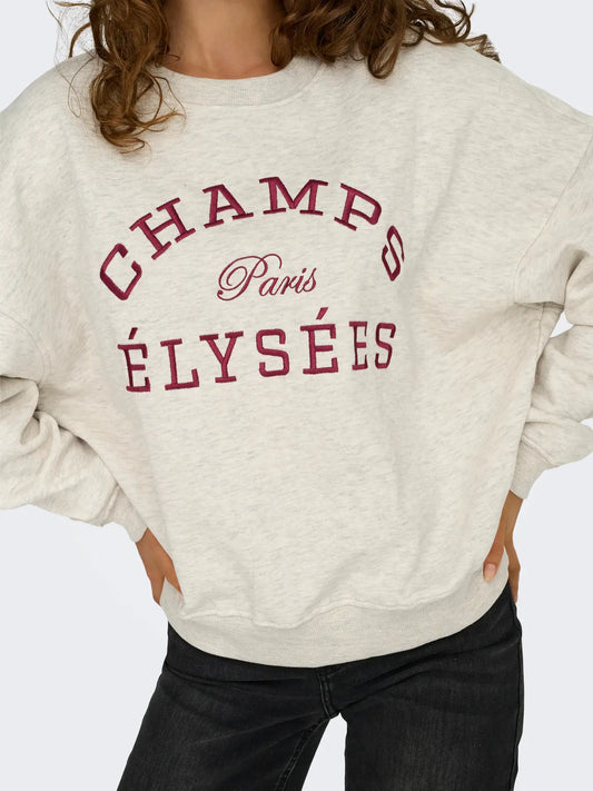 JDYMESA L/S O-NECK EMB SWEAT