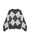 VMDOFFY JAQUARD LS O-NCK PULLOVER DGM/BIRCH