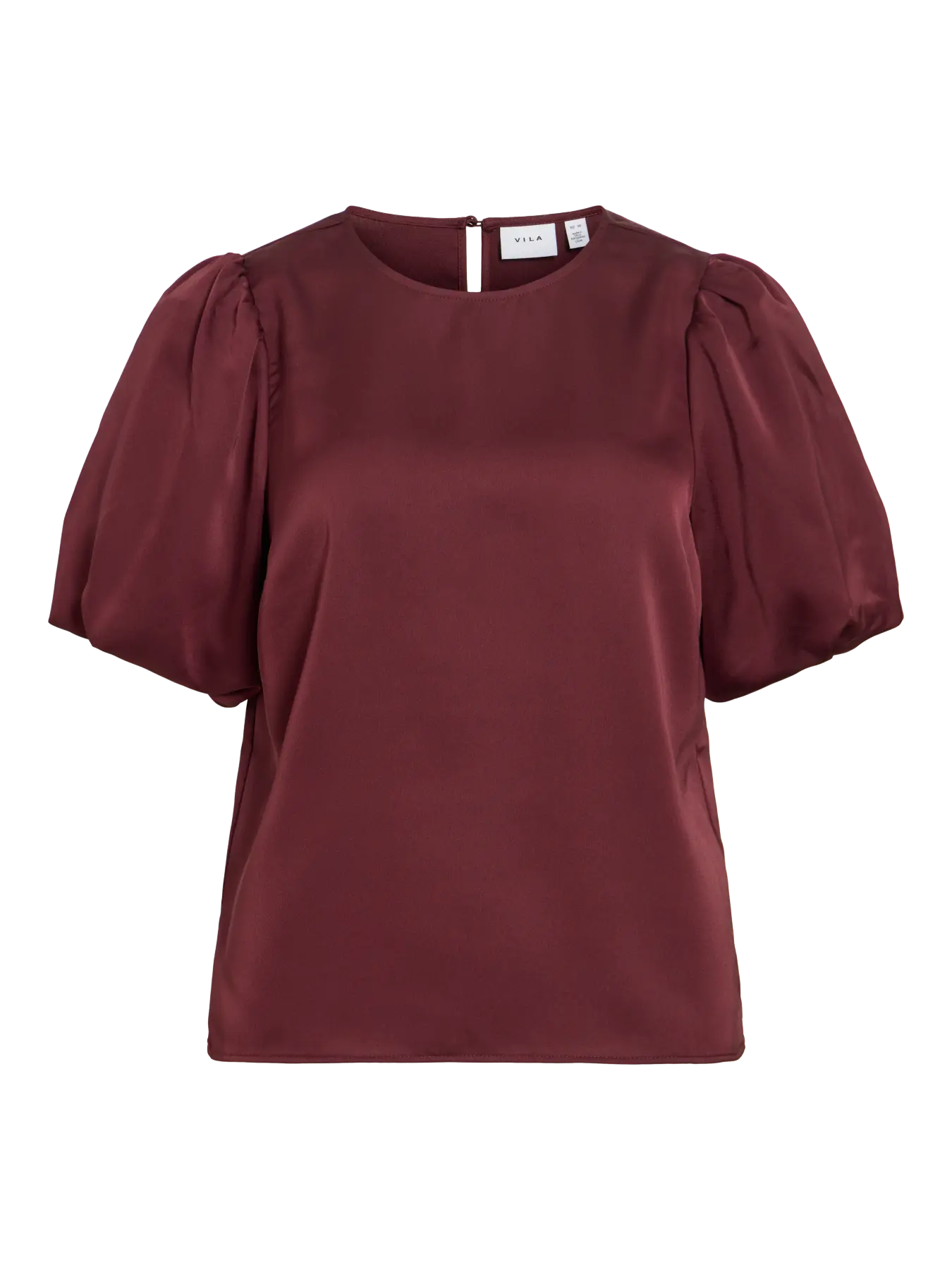 VIELLETTE 2/4 SATIN PUFF TOP PORT ROYAL