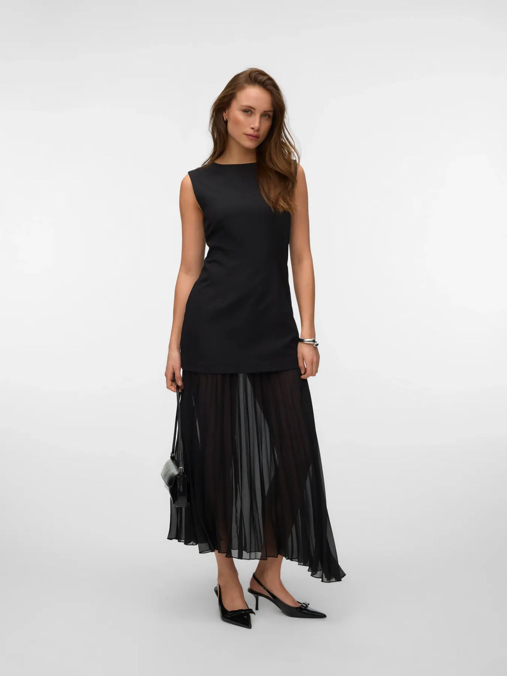 VMFIVA SL LONG PLEATED DRESS