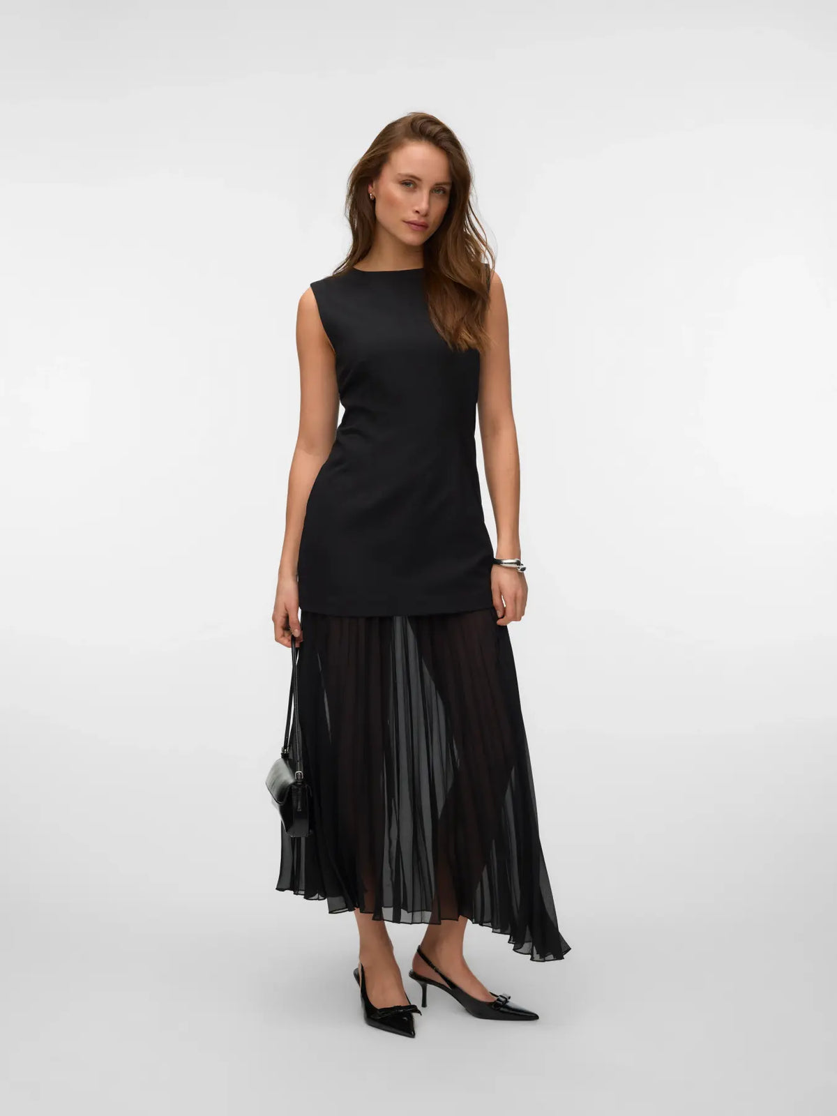 VMFIVA SL LONG PLEATED DRESS